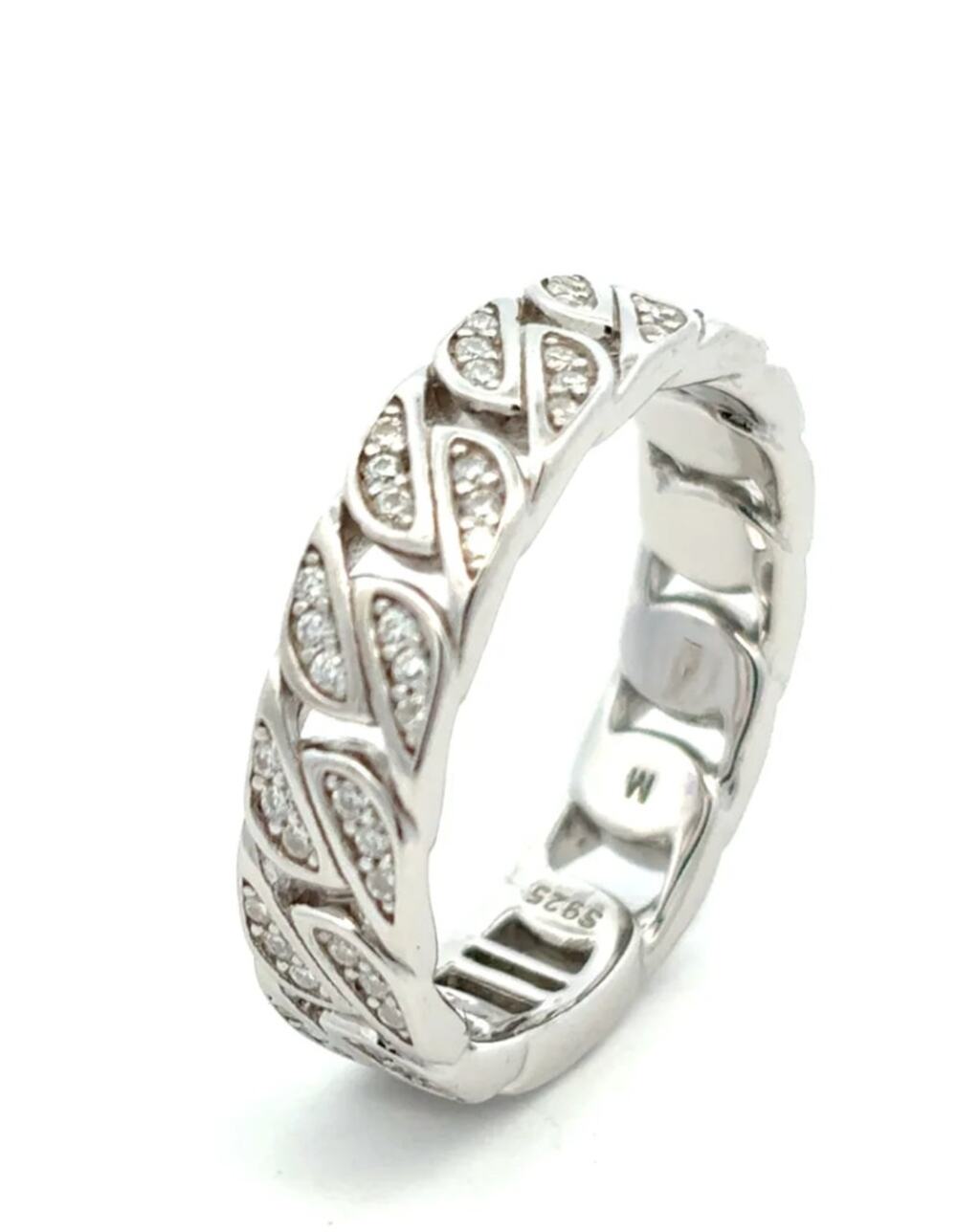 925 Sterling Silver Moissanite Ring for Men CZ  Statement Ring Size 8